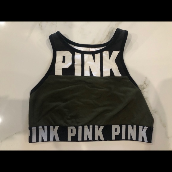 PINK Green Higher Coverage Sports Bra Size: S